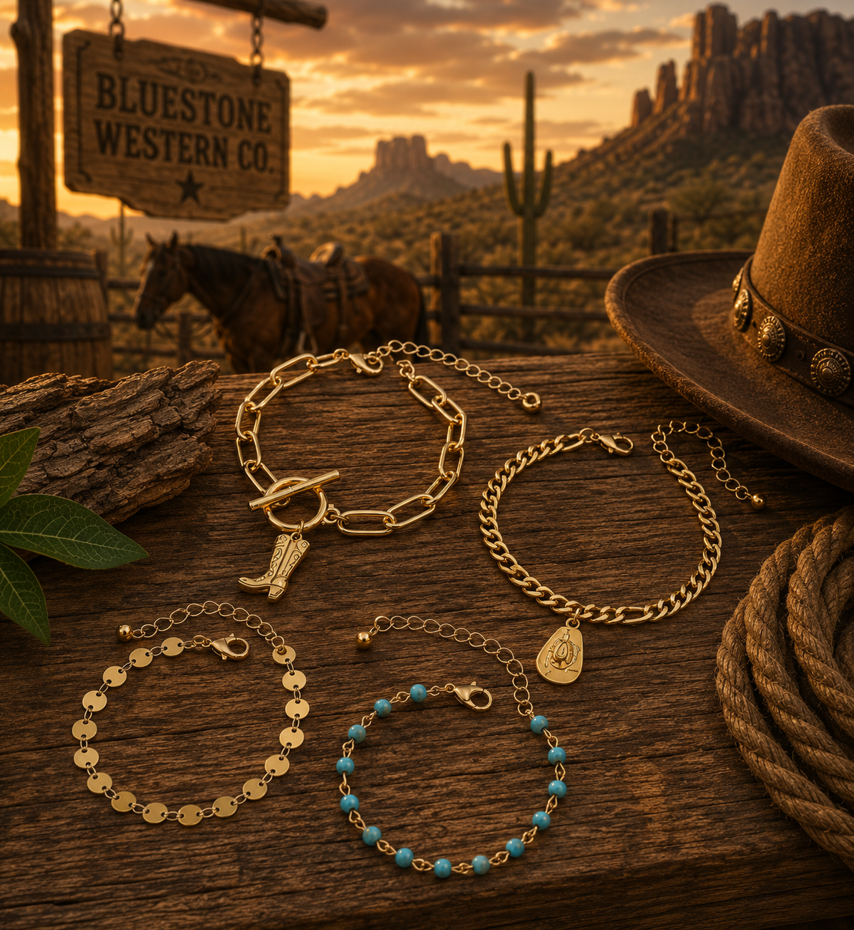 4 Piece Western Bracelet Set