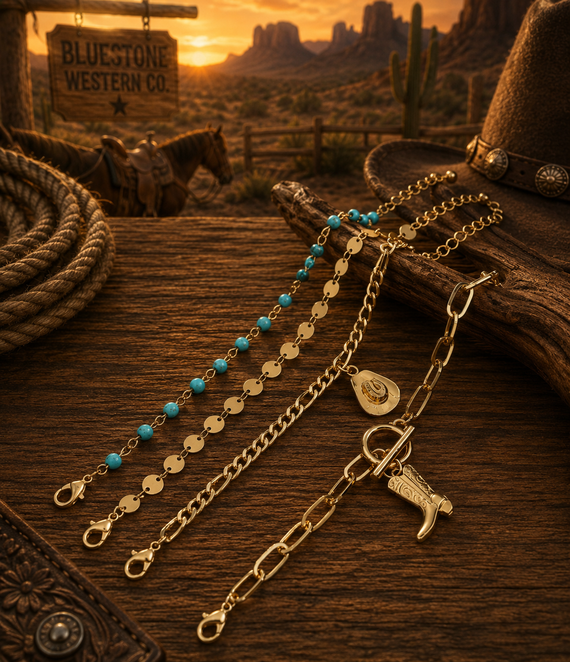 4 Piece Western Bracelet Set