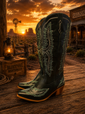Frontier Spirit Western Cowgirl Boots - Emerald Green