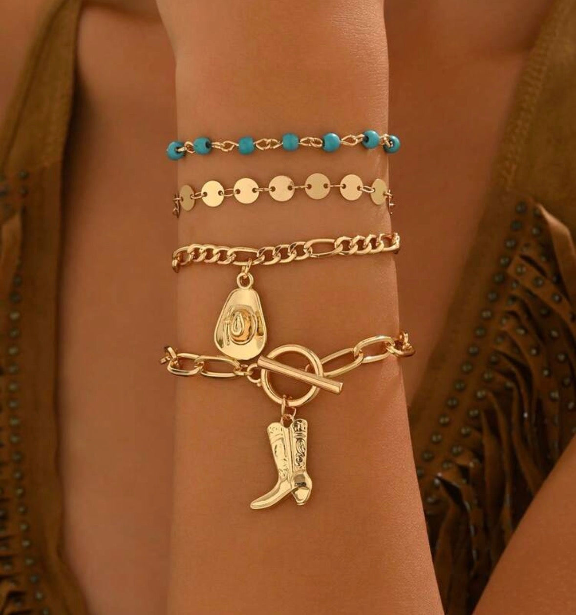 4 Piece Western Bracelet Set