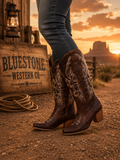 Prairie Belle Brown Western Cowgirl Boots