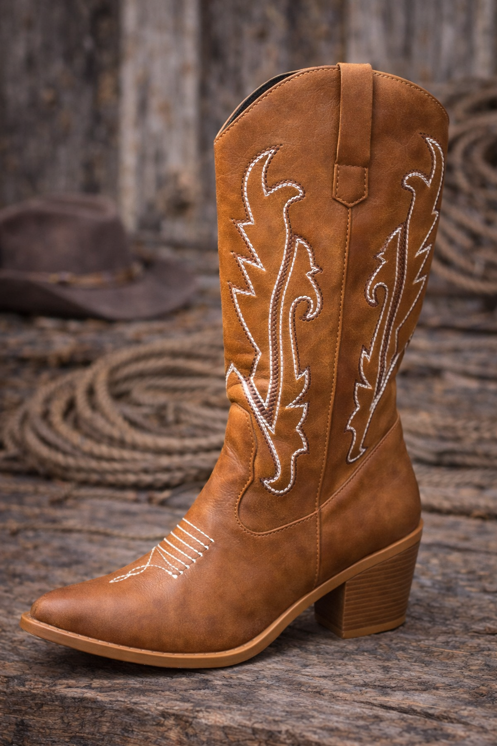 Amber Ridge Brown Western Cowgirl Boots