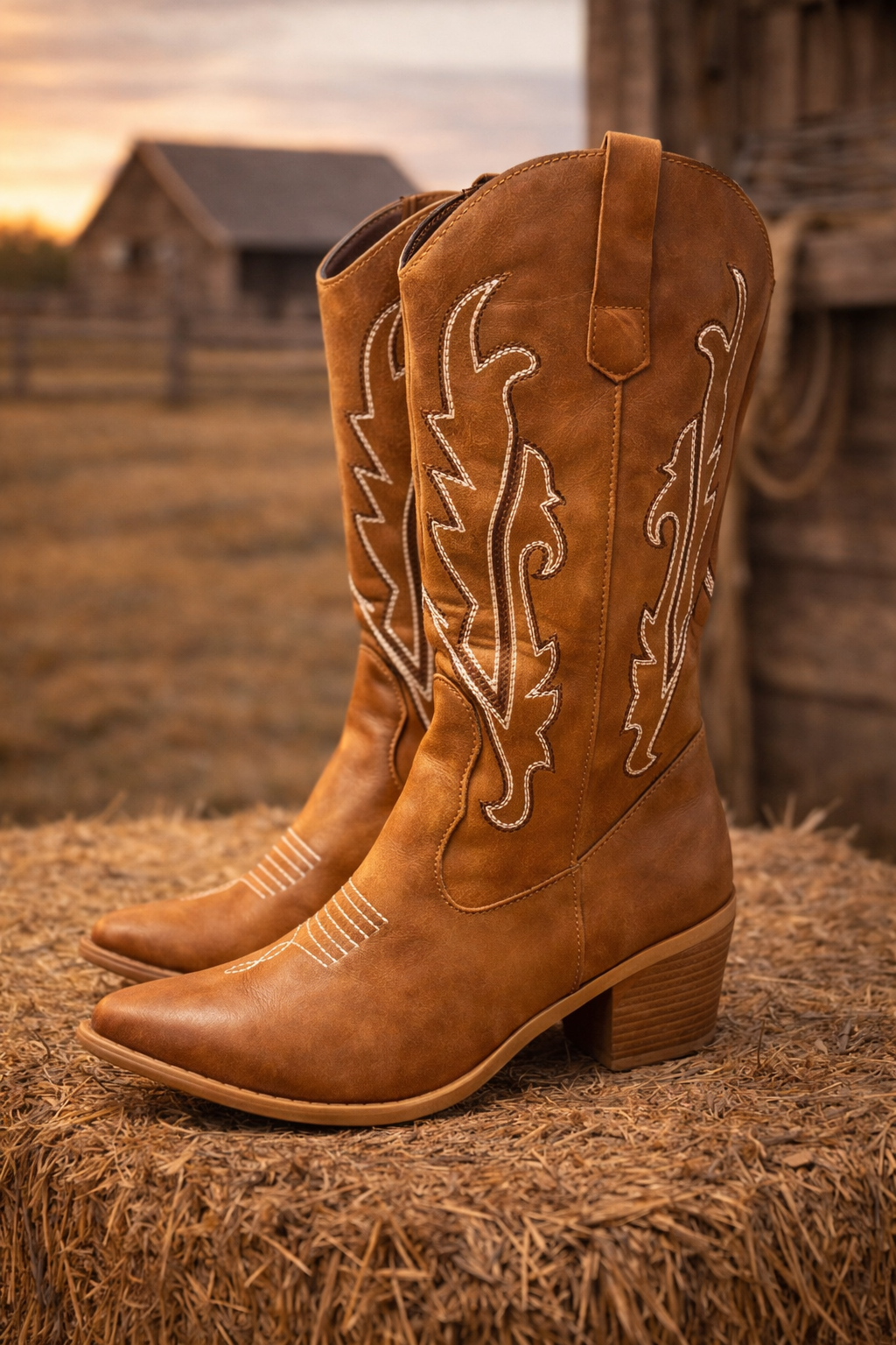 Amber Ridge Brown Western Cowgirl Boots
