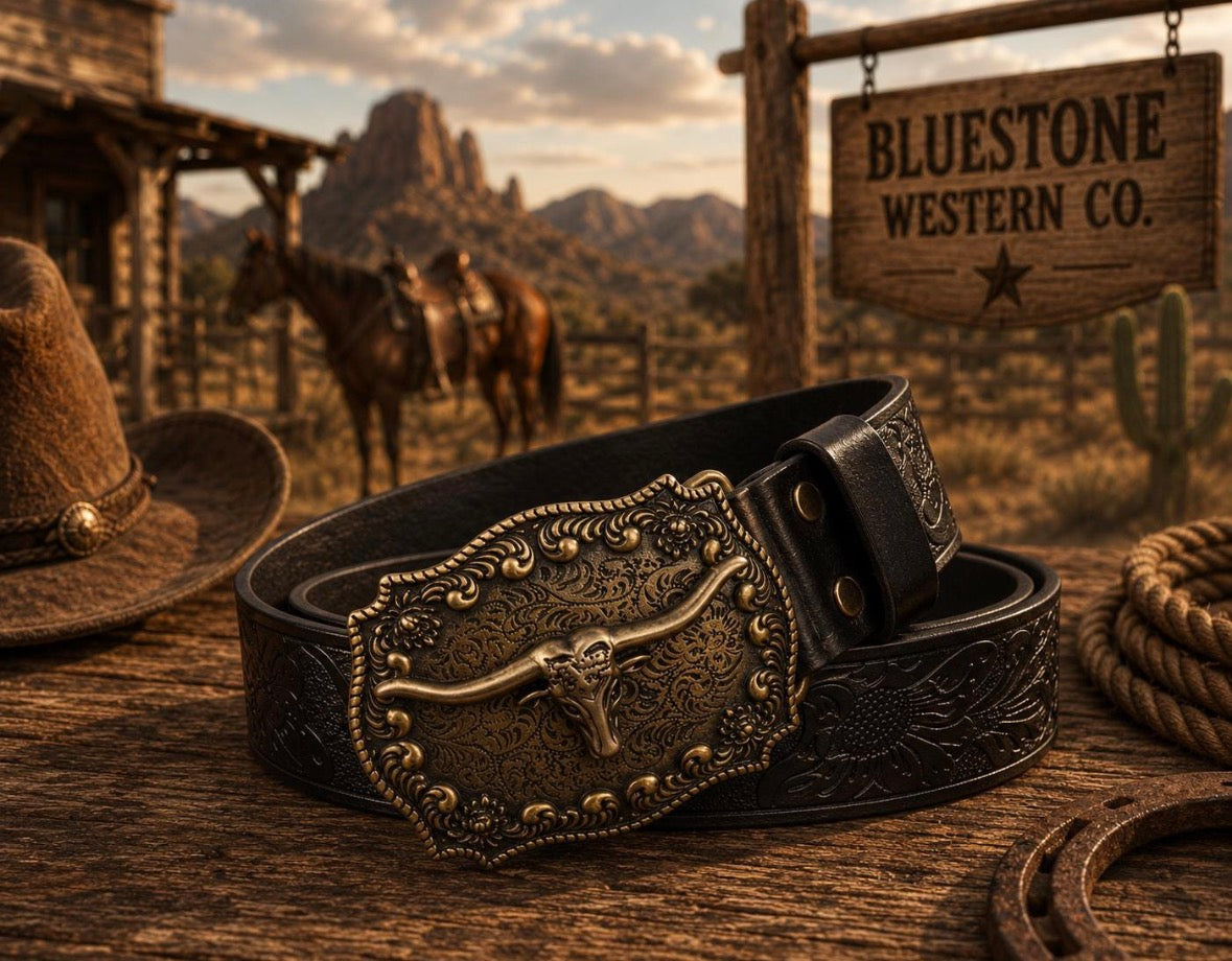 Midnight Outlaw Western Belt 110cm Adjustable