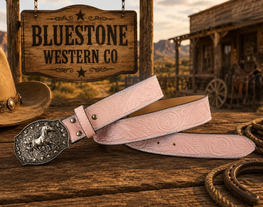Dusty Rose Western Belt Adjustable 100cm