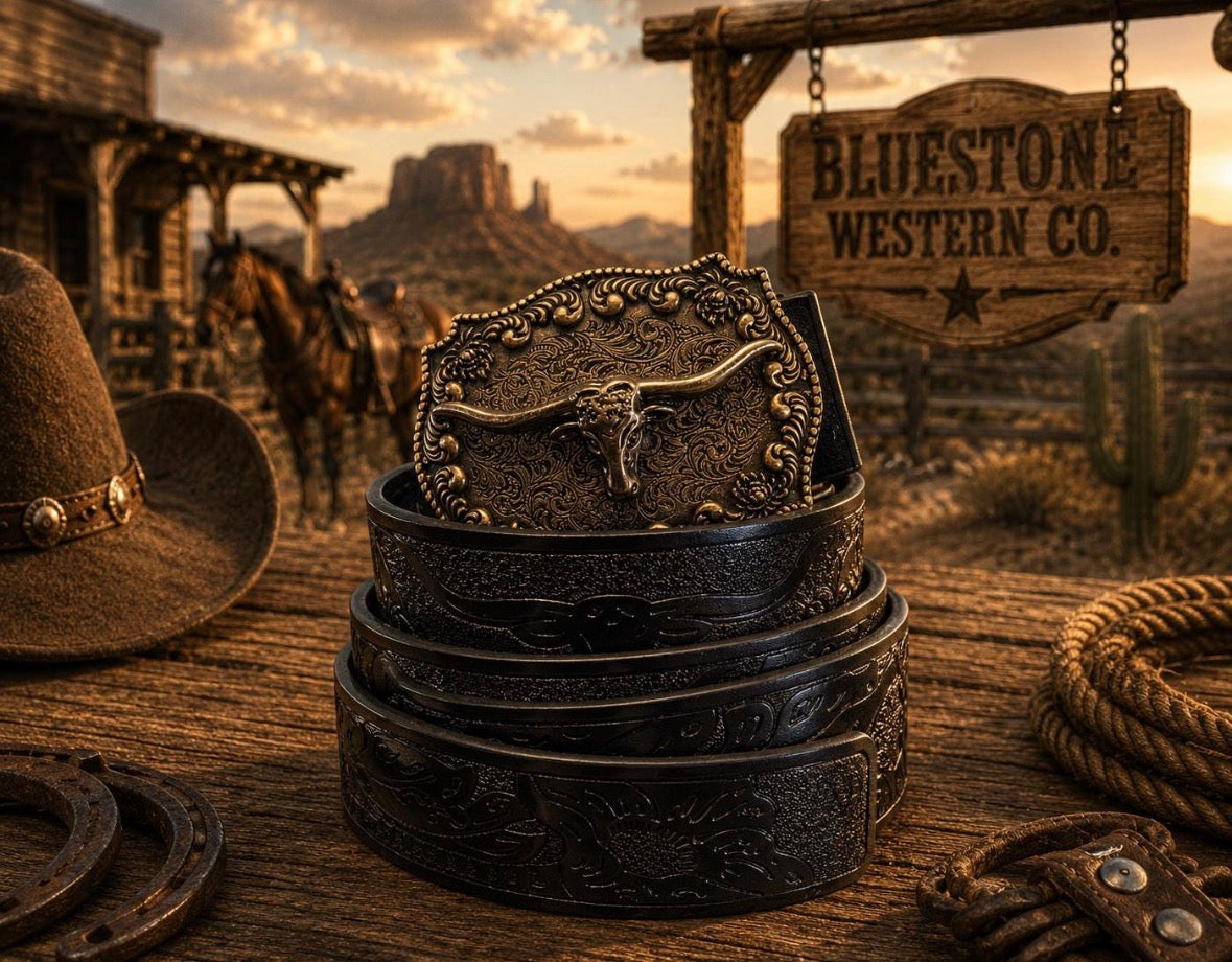 Midnight Outlaw Western Belt 110cm Adjustable