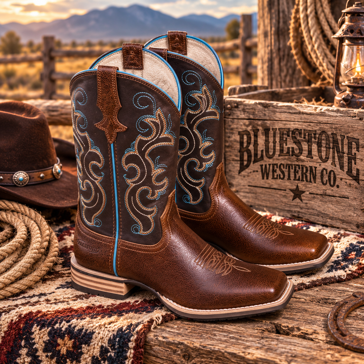 Rio Grande Genuine Leather Western Cowboy Boots