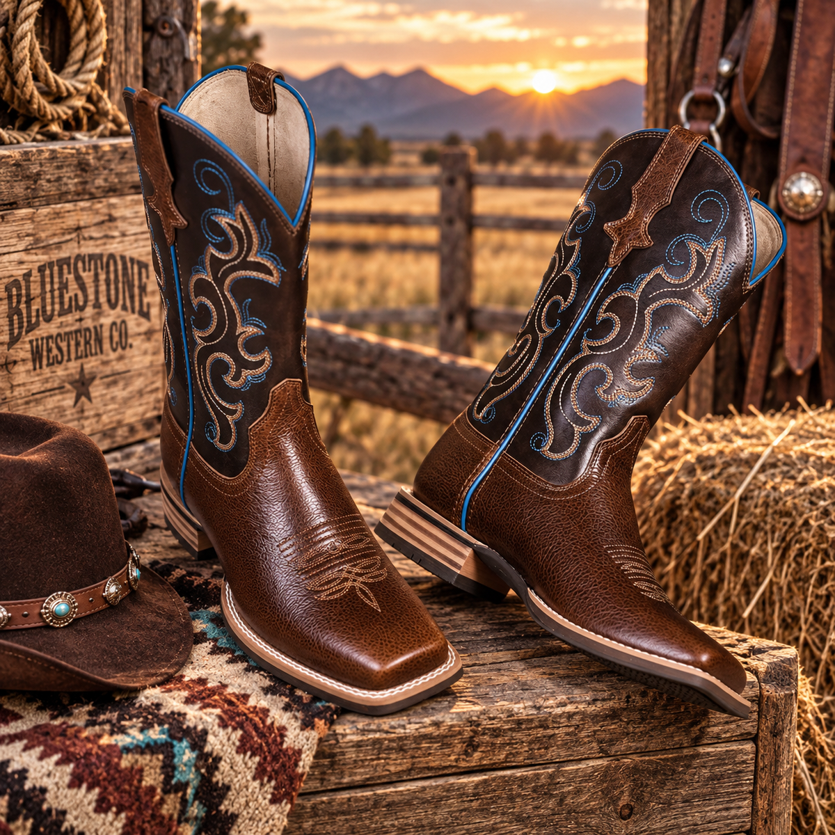 Rio Grande Genuine Leather Western Cowboy Boots