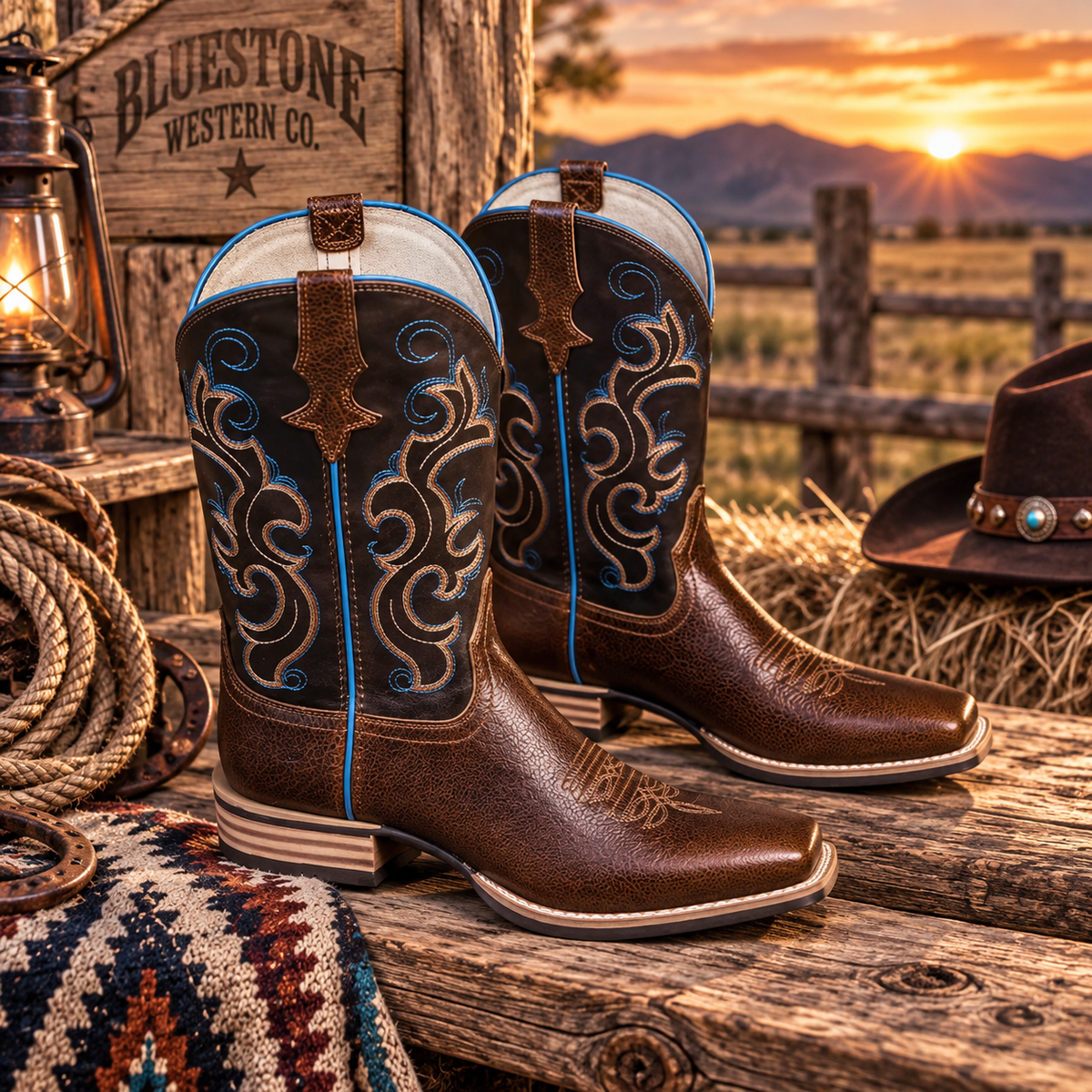 Rio Grande Genuine Leather Western Cowboy Boots