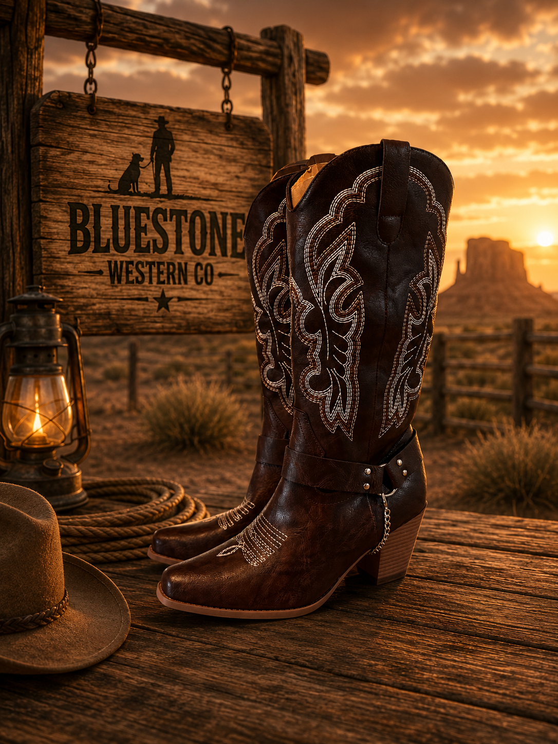 Dakota Trail Brown Western Cowgirl Boots