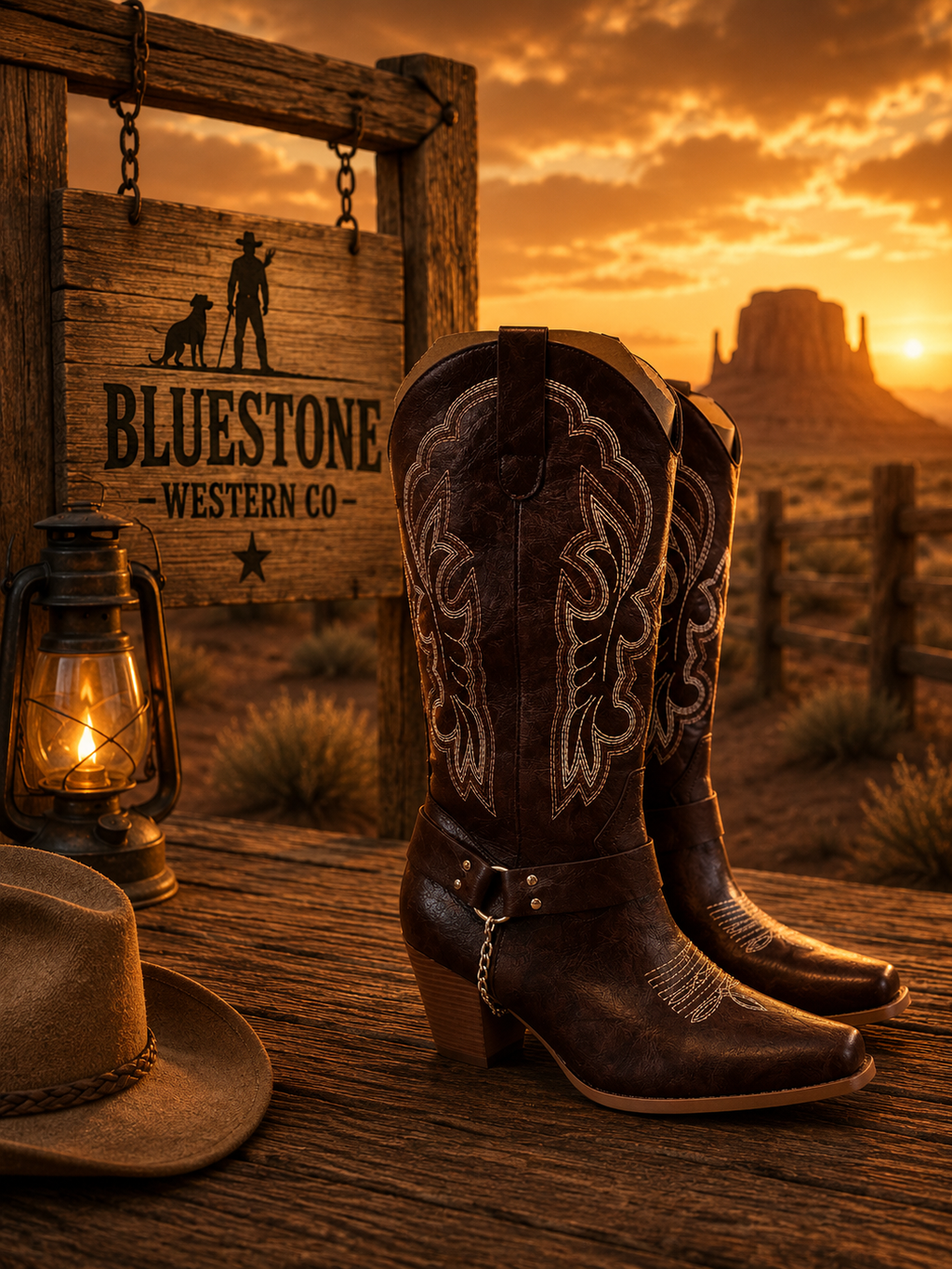 Dakota Trail Brown Western Cowgirl Boots