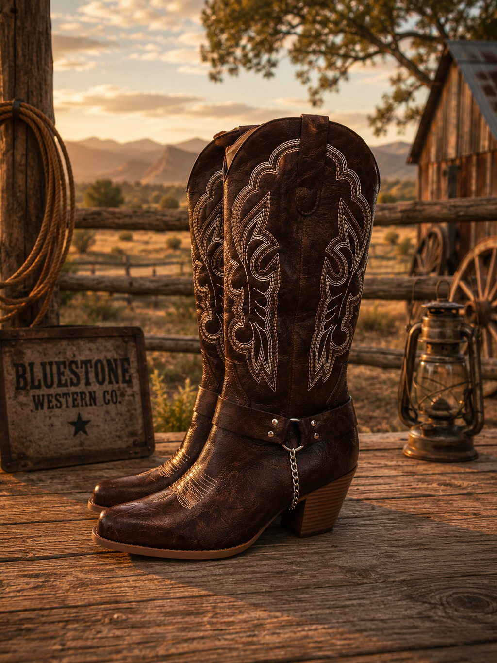 Dakota Trail Brown Western Cowgirl Boots