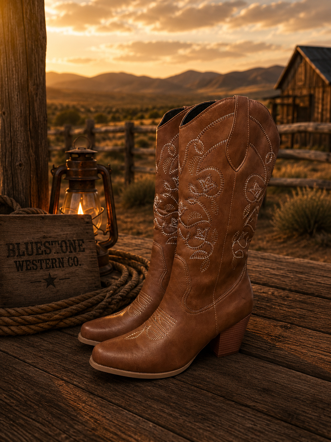 Willow Creek Brown Western Cowgirl Boots
