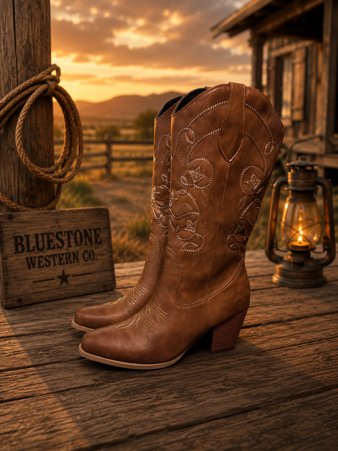 Willow Creek Brown Western Cowgirl Boots