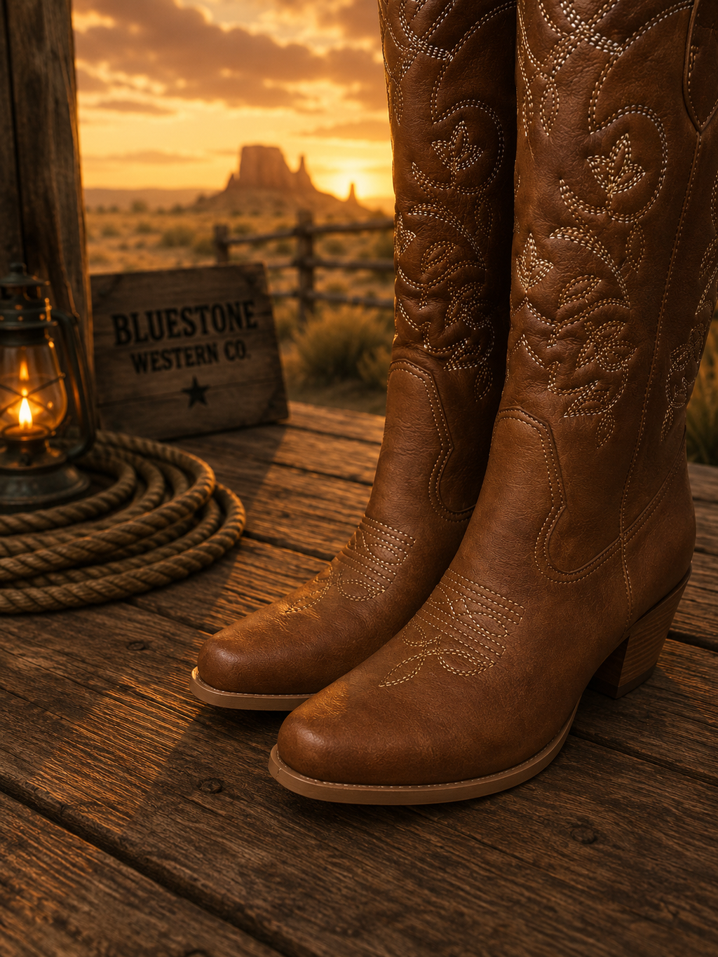 Willow Creek Brown Western Cowgirl Boots