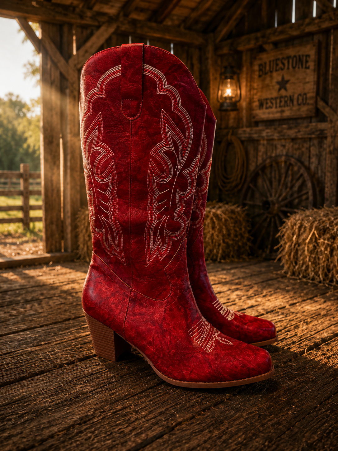 Ruby Ridge Red Western Cowgirl Boots