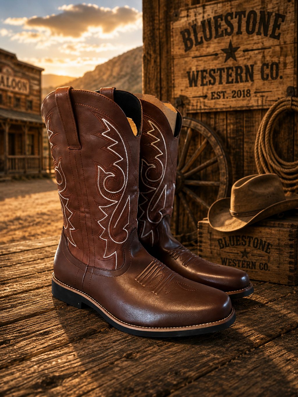 Frontier Ridge Men’s Western Cowboy Boots