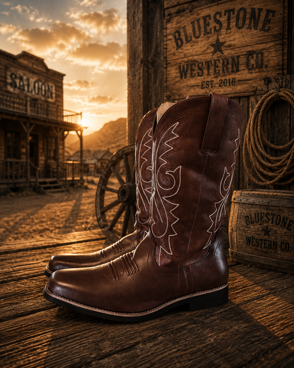 Frontier Ridge Men’s Western Cowboy Boots