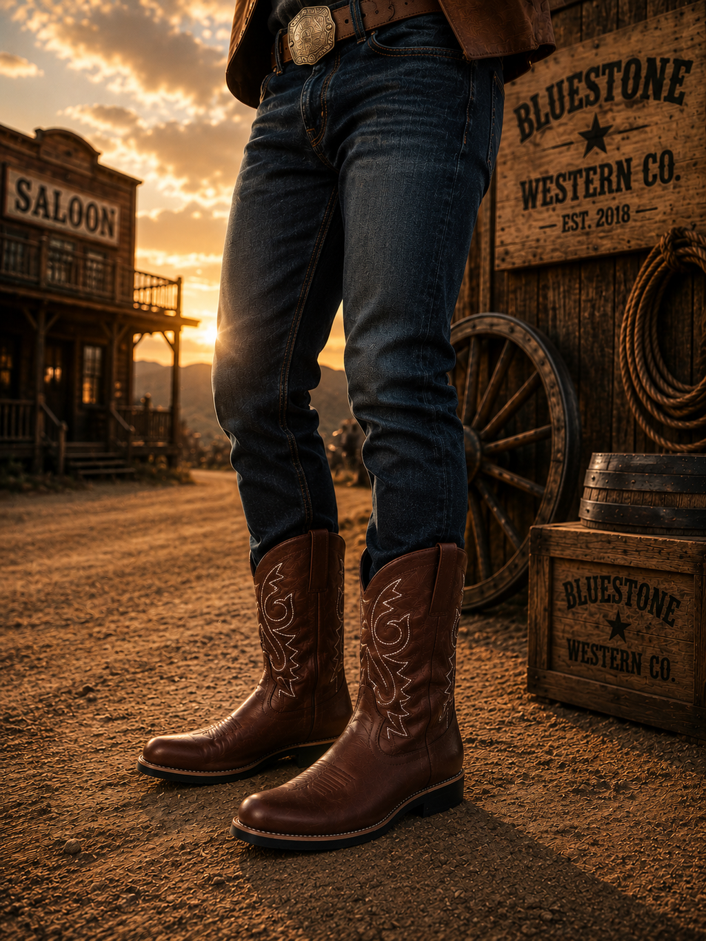 Frontier Ridge Men’s Western Cowboy Boots