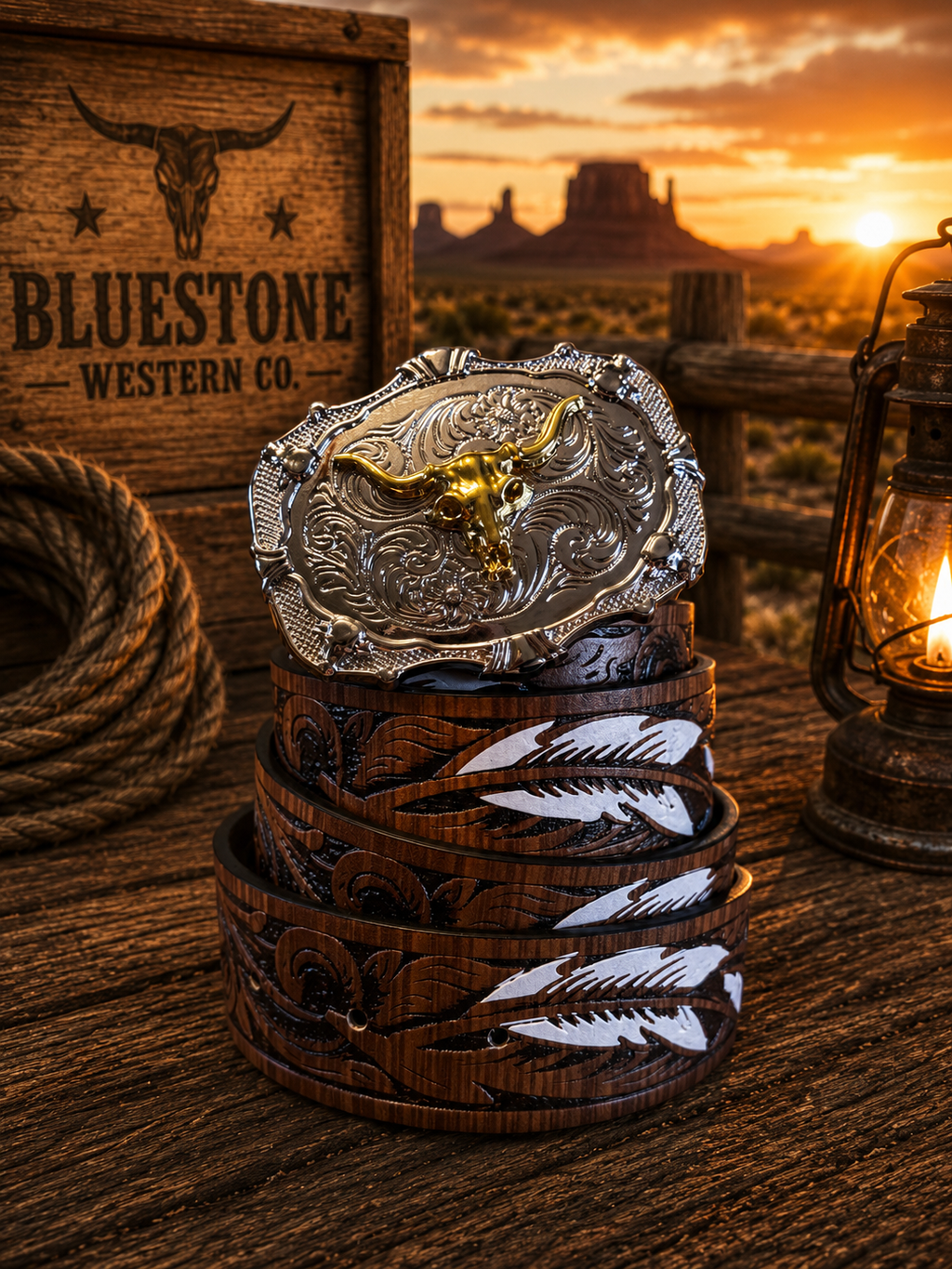 Silver Feather Trail Western Belt