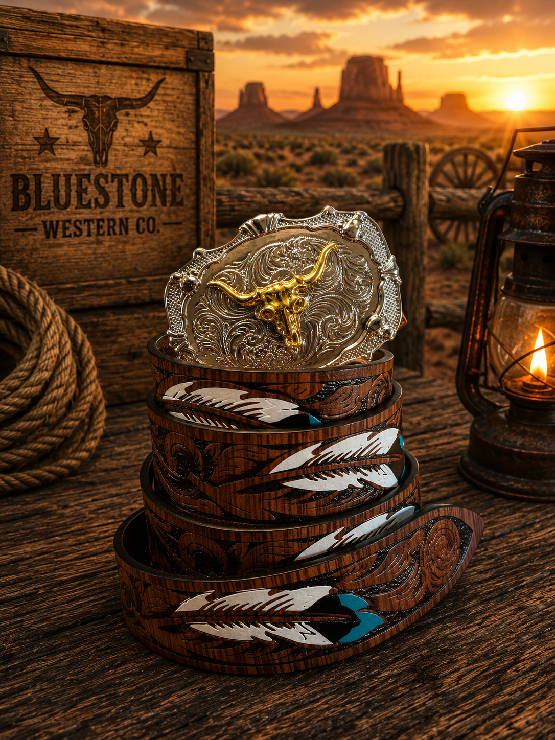 Silver Feather Trail Western Belt